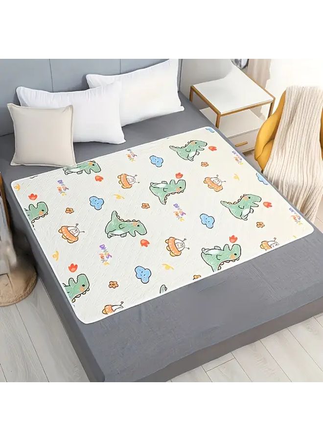 Green Dinosaur Washable Absorbent Leak Proof Training Mat 19 69x27 56 Inch for Elderly Care Menstrual Pet Protection - Image 2